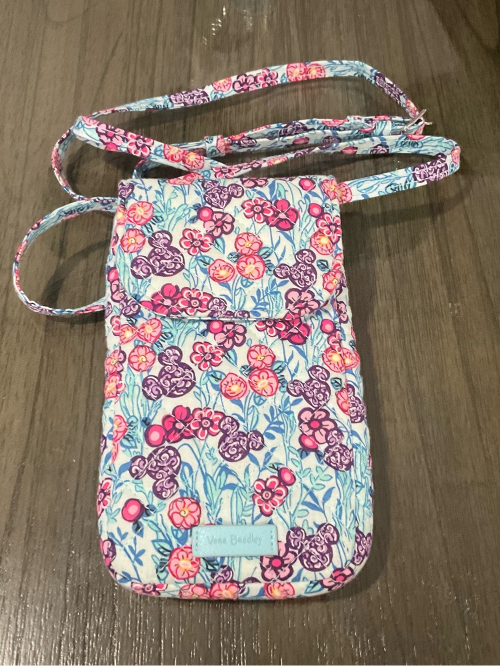 Vera Bradley Carson -Mickey Mouse Colorful Meadow Cellphone Crossbody Bag